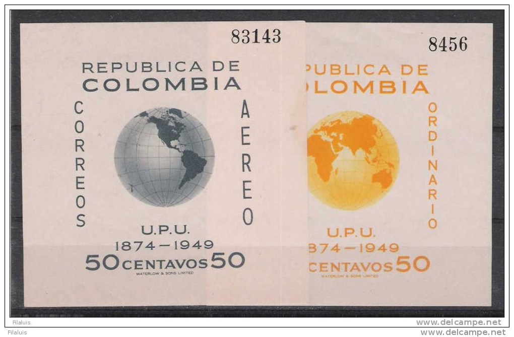 00538 Colombia UPU 49  Yvert Bloc 4 / 5 Cat. 13,- Eur - Colombia