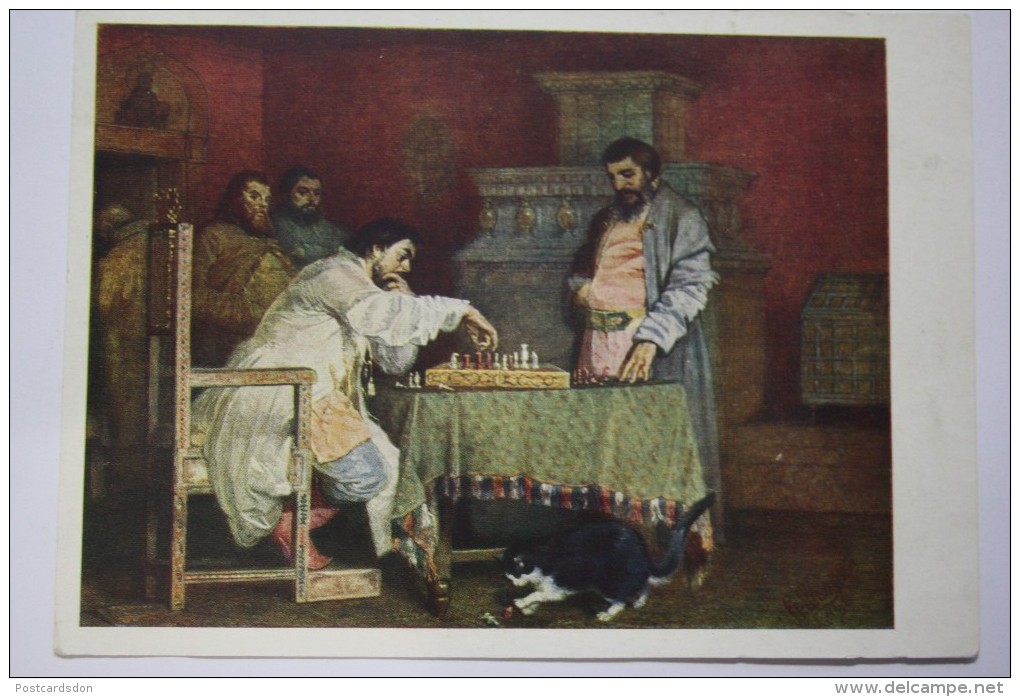 SHVARZ "CHESS GAME" 1961 - OLD SOVIET POSTCARD (USSR) - Chess - Échecs - Chess