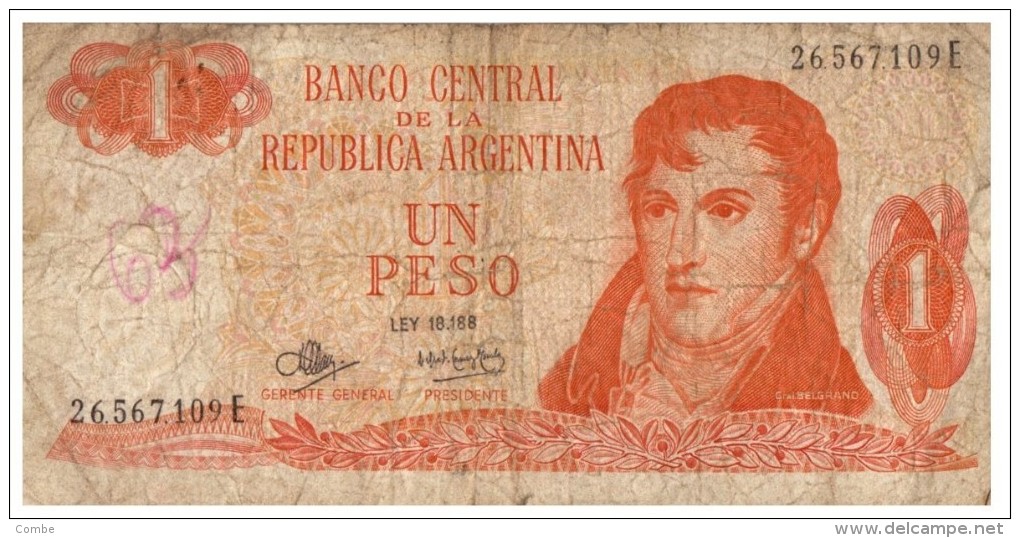 ARGENTINE, UN PESO, 26567109E /33 - Argentina