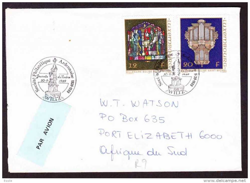 Luxembourg On Cover To South Africa - 1987 (1989) - St. Michael's Church Millenary - Storia Postale