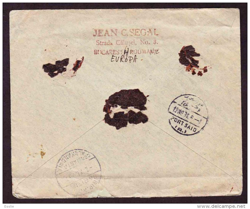 Romania On Registered Cover To South Africa Via Port Said Egypt - 1930 - King Carol II - Lettres & Documents