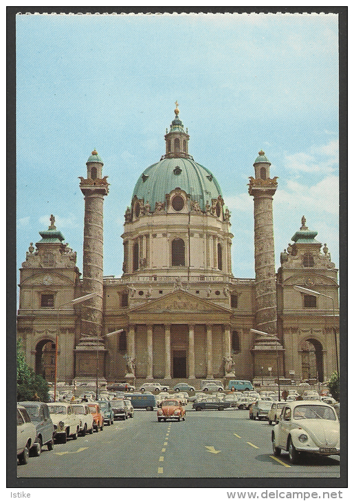 Austria,  Vienna, Karlskirche - St. Charles Church,  Published And Printed In Hungary. - Kirchen
