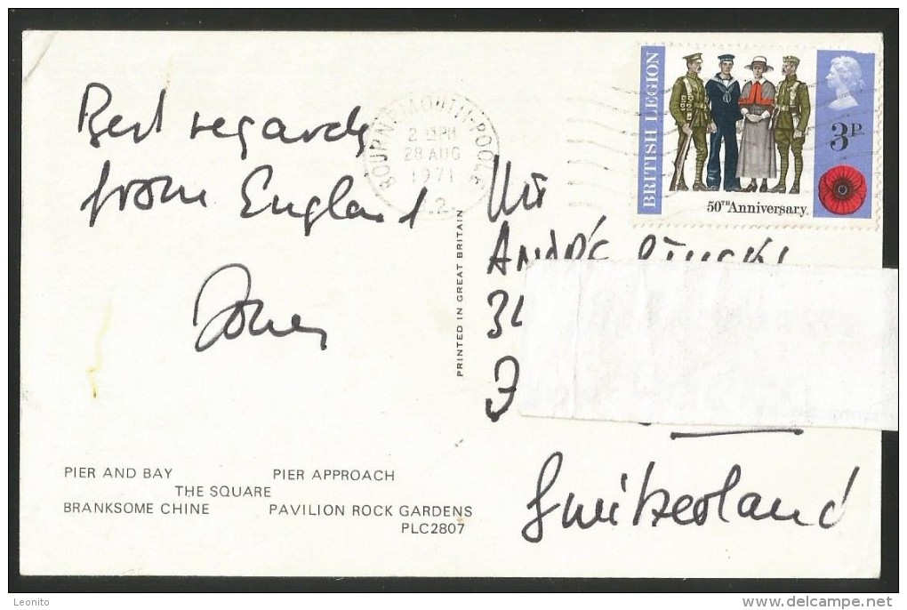 BOURNEMOUTH Poole Hampshire Stamp British Legion 1971 - Bournemouth (bis 1972)