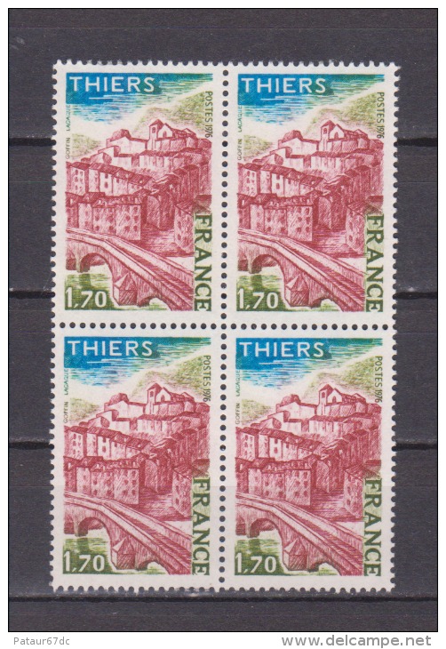 FRANCE / 1976 / Y&T N° 1904 ** : "Touristique" (Thiers - Puy-de-Dôme) X 4 En Bloc - Nuovi