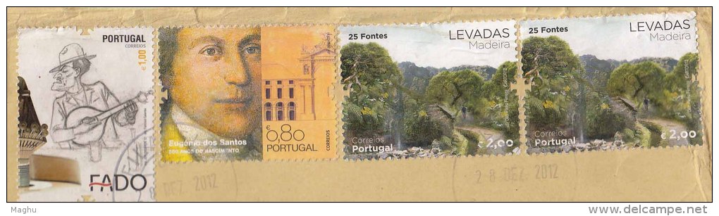 Registered Letter, Portugal Used On Cover, Topic Eugénio Dos Santos Earthquake History, FADO Music, Levadas Nature - Cartas & Documentos