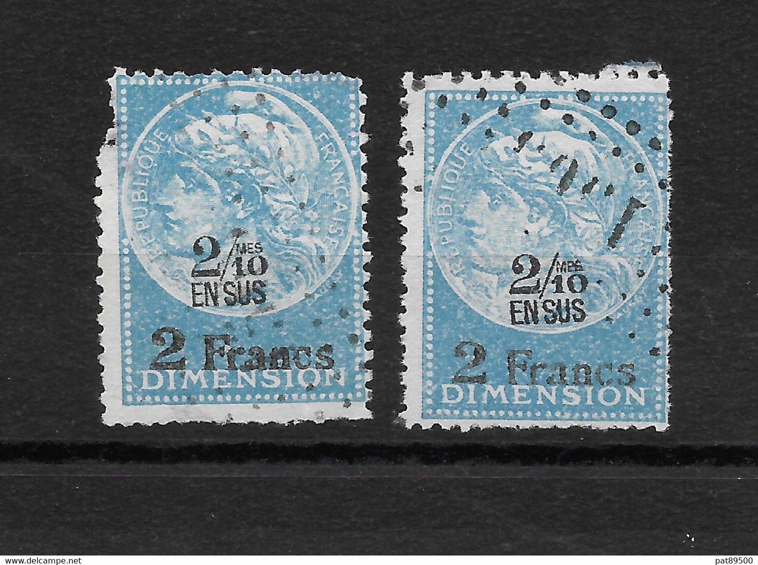 FRANCE FISCAUX 1922/ Exemplaires Dits De DIMENSION 2 Frs Et 2/10 ème En Sus /un Peu Fatigués / YT 87 - Zegels