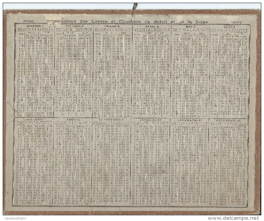 Format 21 X 26,7 Cm/ Almanach Des P Et T/Goëlands Et Goëlettes /Eure/ 1920    CAL143 - Grossformat : 1901-20