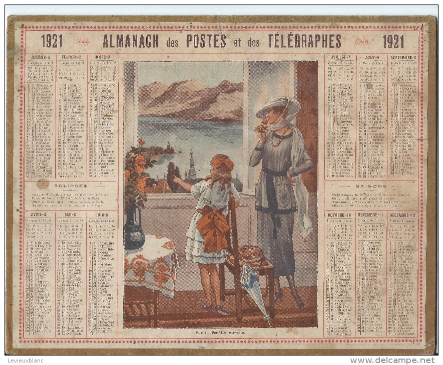 Format 21 X 26,7 Cm/ Almanach Des P Et T/Par La Fenêtre Ouverte  /Eure/ 1921    CAL144 - Groot Formaat: 1921-40