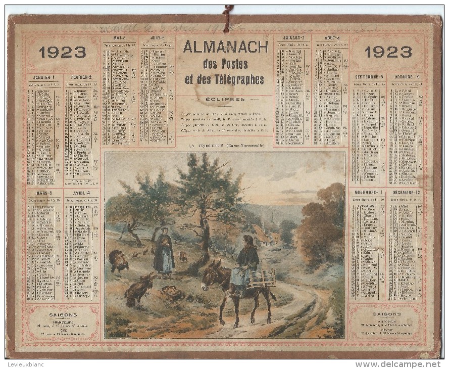 Format 21 X 26,7 Cm/ Almanach Des P Et T/La Triolette ( Basse Normandie) /Eure/ 1923    CAL147 - Groot Formaat: 1921-40