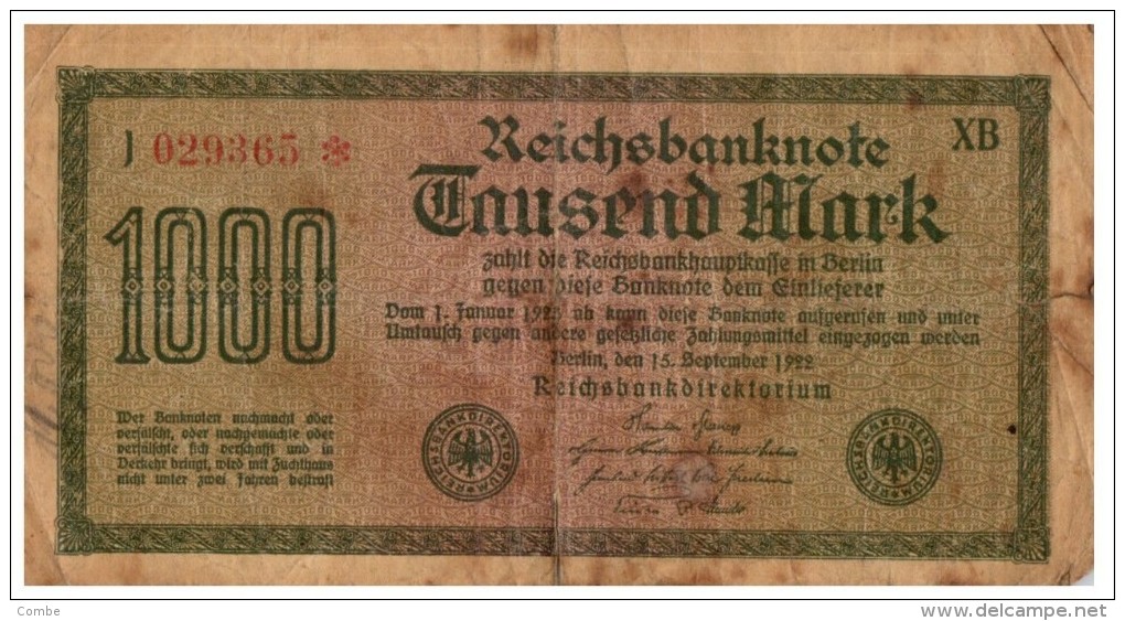 Billet Allemagne, à Identifier  /3105 - A Identifier