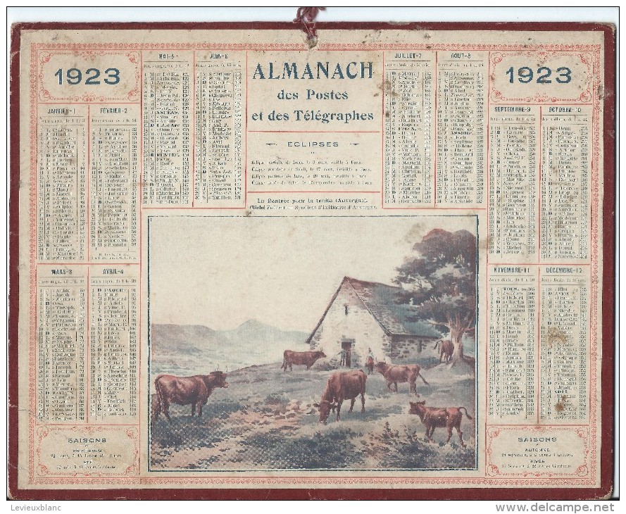 Format 21 X 26,7 Cm/ Almanach Des P Et T/La Rentrée Pour La Traitef/Eure/ 1923    CAL149 - Groot Formaat: 1921-40