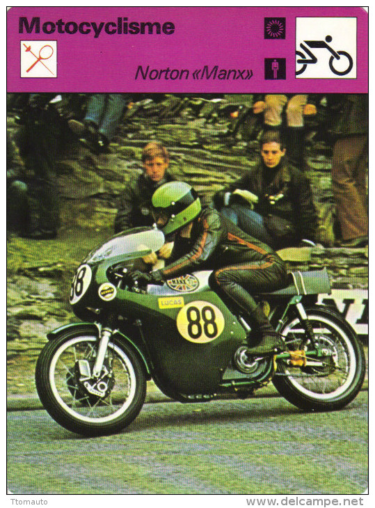 Fiche  -  Motocyclisme  -  Norton Manx - Motorfietsen