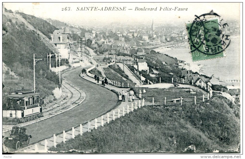 N°37882 -cpa Sainte Adresse -boulevard Félix Faure- - Strassenbahnen