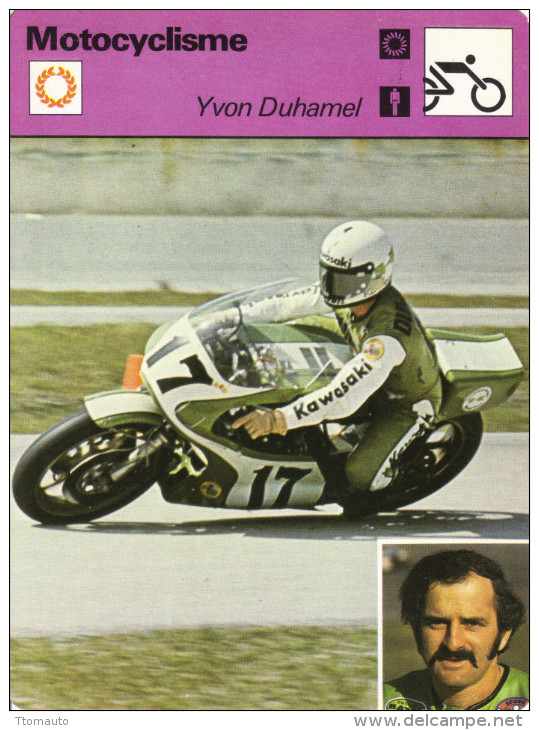 Fiche  -  Motocyclisme  -  Yvon Duhamel Sur Kawasaki - Motos