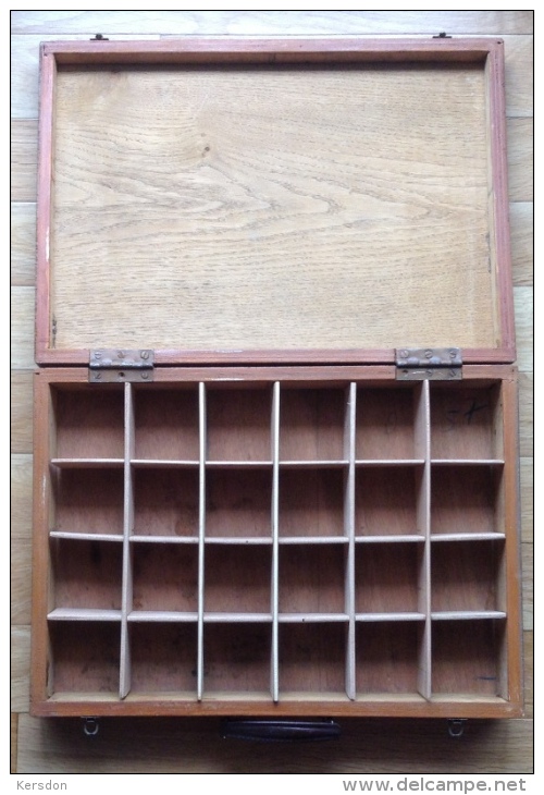 Valise En Bois Vide De Grande Taille Pour Ventouse De 45 Cm De Long, 32 De Large Et 8,5 Cm De Haut - Rare - Autres & Non Classés