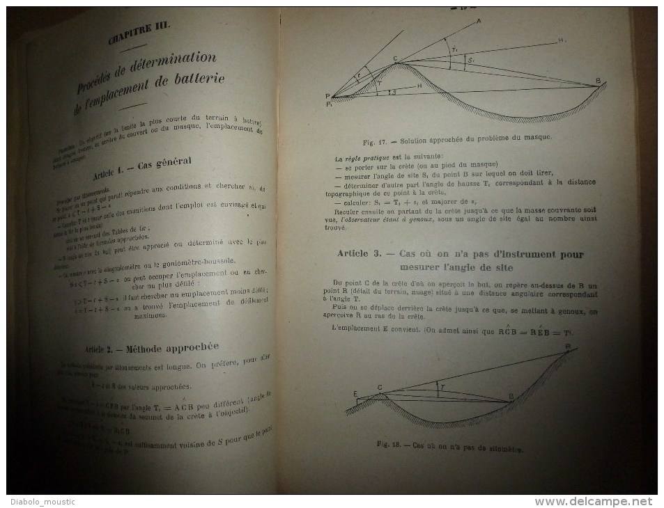 1926  Ecole Spéciale Militaire de SAINT-CYR ...Cours d' ARTILLERIE...Manuel de TIR de 75