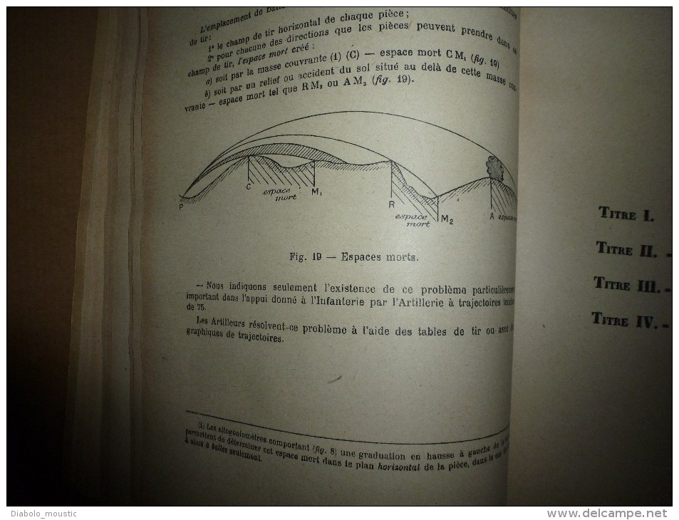 1926  Ecole Spéciale Militaire de SAINT-CYR ...Cours d' ARTILLERIE...Manuel de TIR de 75