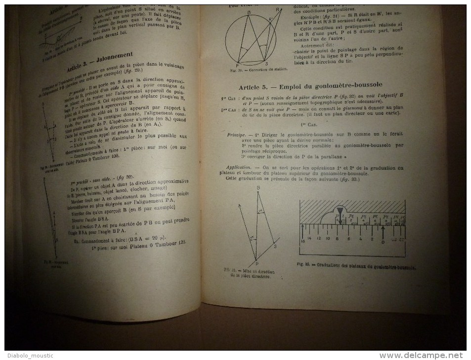 1926  Ecole Spéciale Militaire de SAINT-CYR ...Cours d' ARTILLERIE...Manuel de TIR de 75