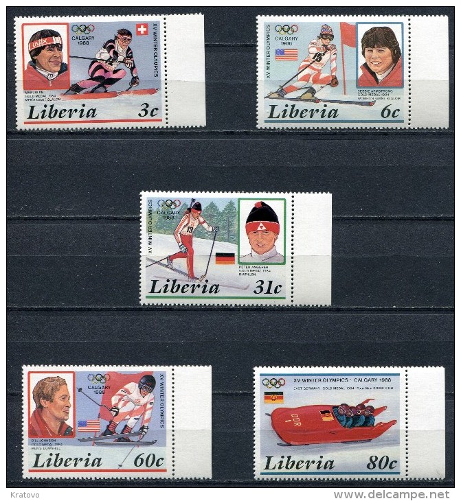 LIBERIA 1987 Mi # 1355  - 1359 OLYMPIC GAMES  MNH - Liberia