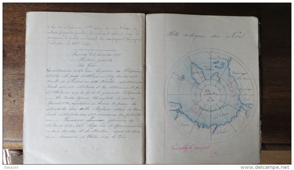 CAHIER ECOLE PRIMAIRE SUPERIEURE NOLAY  HISTOIRE GEO ETC 1898 - Agriculture