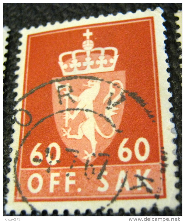 Norway 1955 Official Stamp 60 Ore - Used - Oficiales