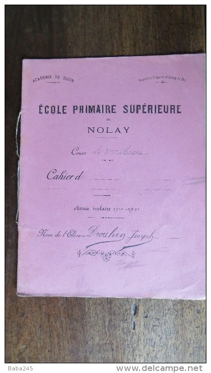 CAHIER ECOLE PRIMAIRE SUPERIEURE NOLAY BROUILLON 1900/1901 - Landbouw