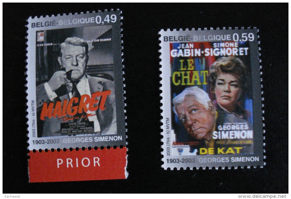 Belgique - Georges Simenon - Année 2003 - Y.T. 3160/3161 - Neufs (**) - Mint (MNH) - Postfrisch (**) - Cinema