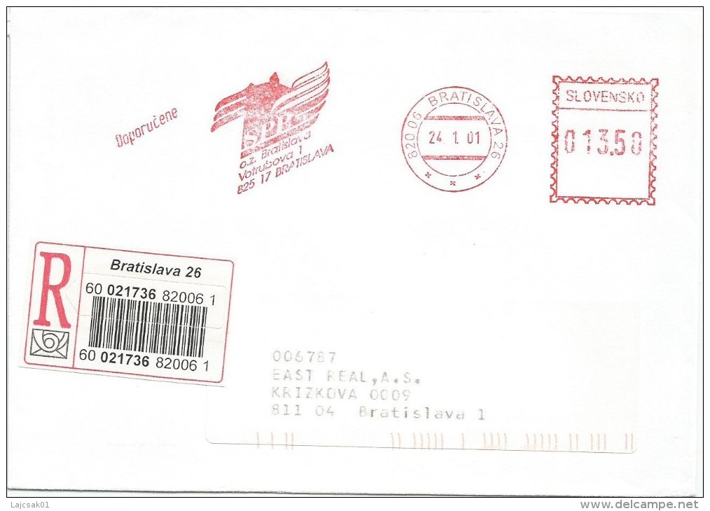 Slovakia 2001. Registered Cover Bratislava Postmark - Brieven En Documenten