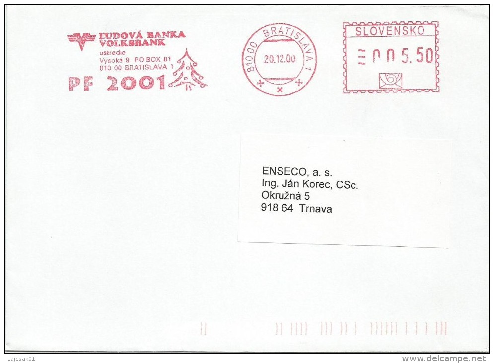 Slovakia 2000.  Cover Bratislava  Postmark - Brieven En Documenten