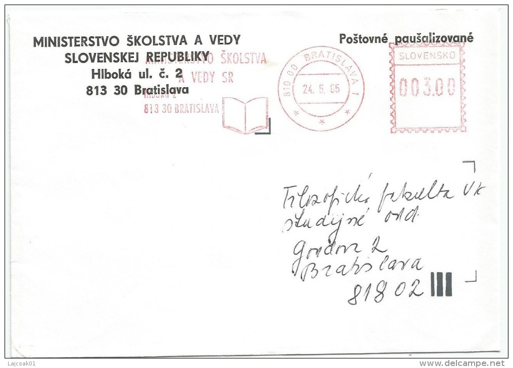 Slovakia 1995.  Cover Bratislava  Postmark Book - Covers & Documents