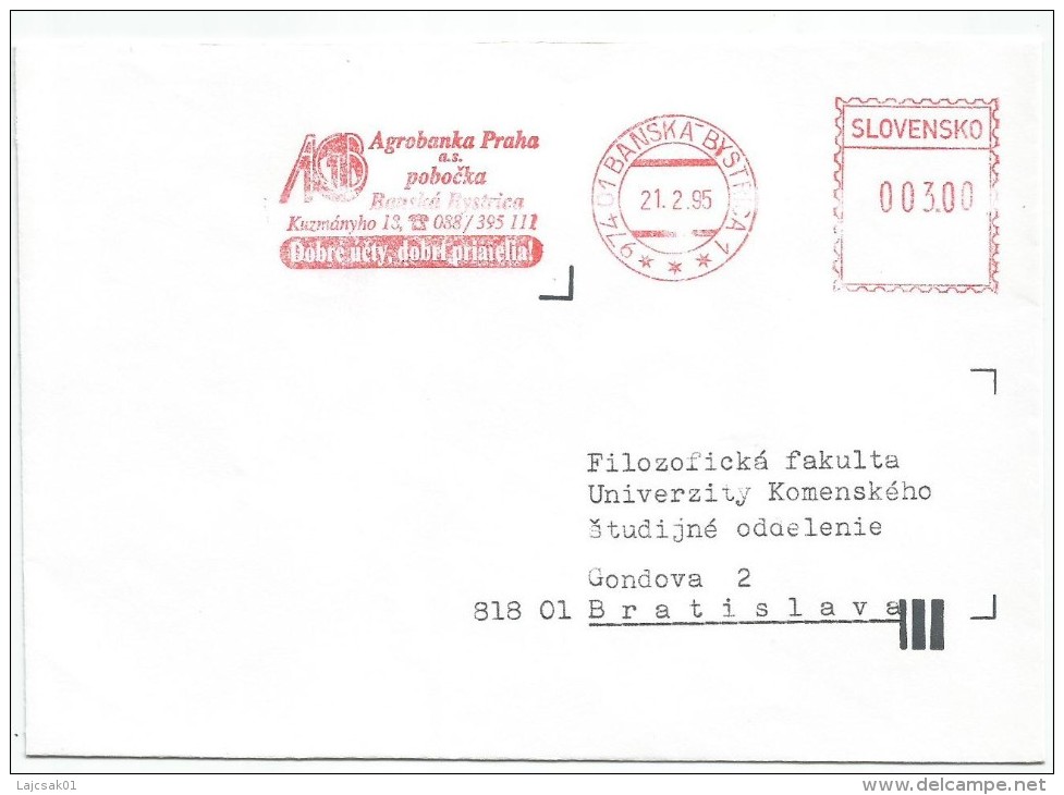 Slovakia 1995.  Cover Banska Bystrica Postmark - Lettres & Documents