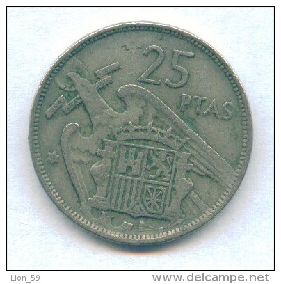 F3546 / - 25 Pesetas - 1957 ( 58 ) - Spain Espana Spanien Espagne - Coins Munzen Monnaies Monete - 25 Pesetas