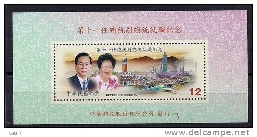 FORMOSE -TAIWAN 2004 - Monuments, Vue De Taipei, Couple 11e President  De Taïwan - BF Neufs // Mnh - Blocs-feuillets