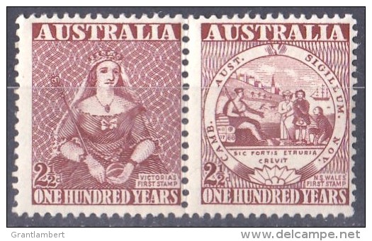 Australia 1950 Stamps 100 Years 21/2d Pair MNH - Nuevos