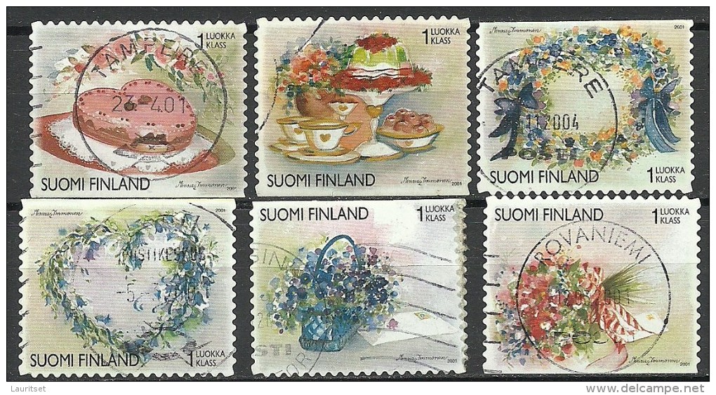 FINNLAND FINLAND 2001 Valentins Day Michel 1546 - 1551 O - Used Stamps