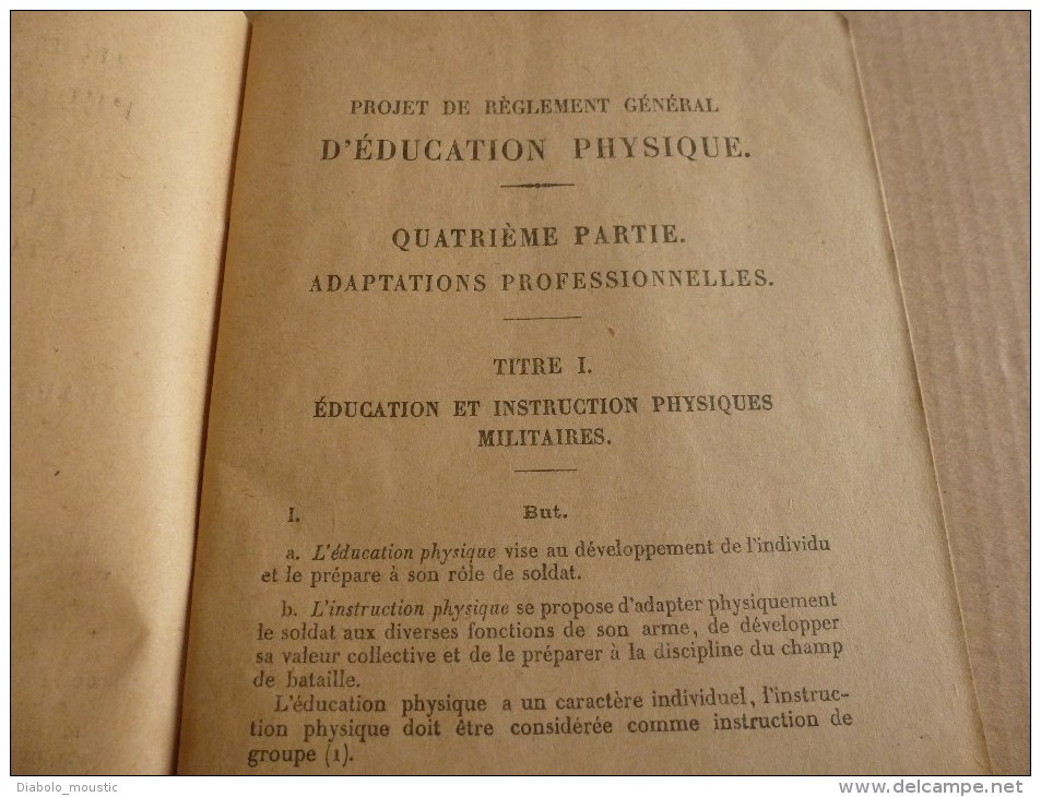 1923  Adaptations...Règlement Général D' EDUCATION PHYSIQUE MILITAIRE...avec Illustrations - Francese