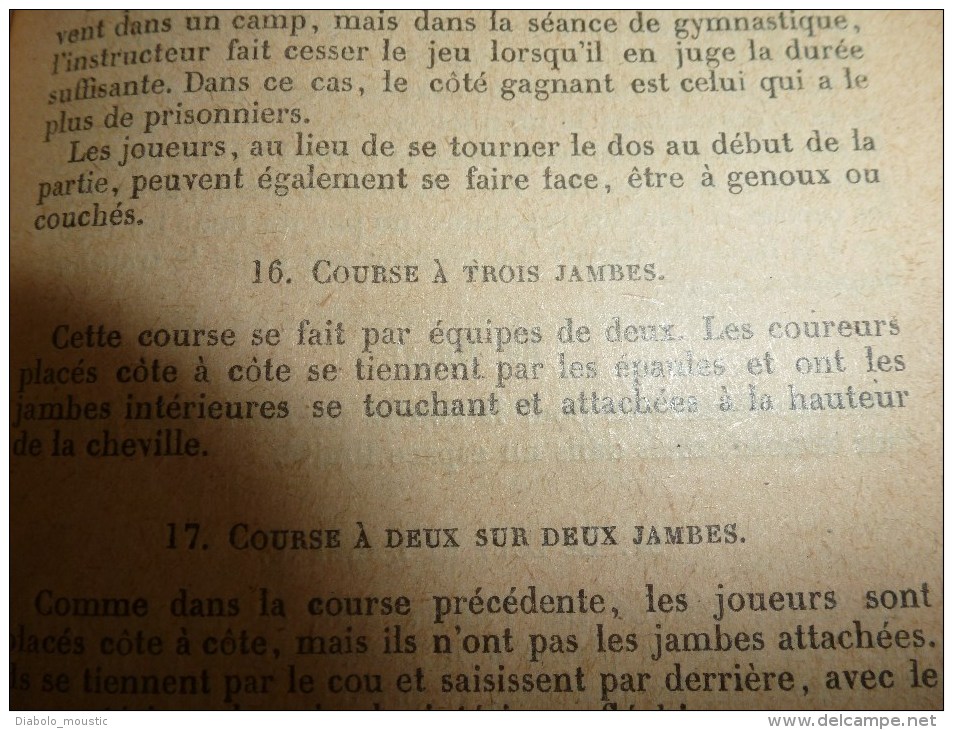 1921 Règlement général d' EDUCATION PHYSIQUE  pour jeunes gens de 15 ans à 18 ans