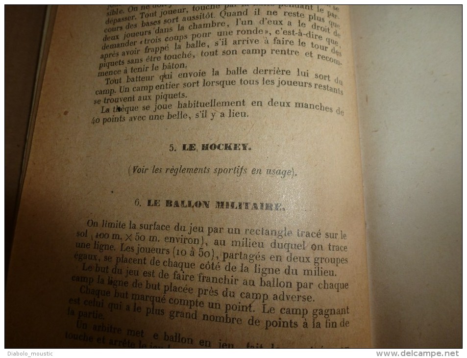 1921 Règlement général d' EDUCATION PHYSIQUE  pour jeunes gens de 15 ans à 18 ans