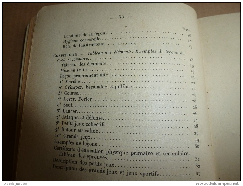 1921 Règlement général d' EDUCATION PHYSIQUE  pour jeunes gens de 15 ans à 18 ans