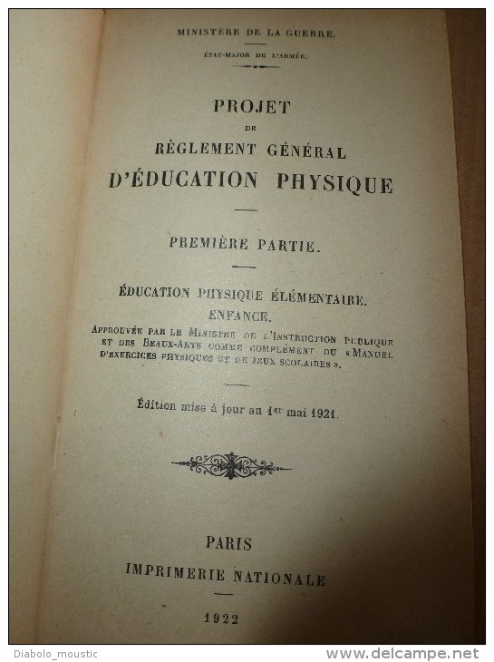 1922 Minitère De La Guerre EDUCATION ELEMENTAIRE ENFANCE Approuvé COMPLEMENT Des JEUX SCOLAIRES - Französisch