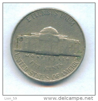 F3600 / - FIVE  CENTS - 1956  - United States Etats-Unis USA - Coins Munzen Monnaies Monete - 1938-…: Jefferson