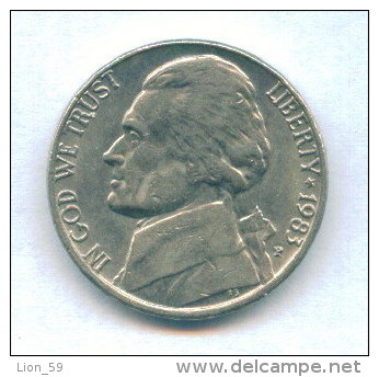F3602 / - FIVE  CENTS - 1983 P  - United States Etats-Unis USA - Coins Munzen Monnaies Monete - 1938-…: Jefferson