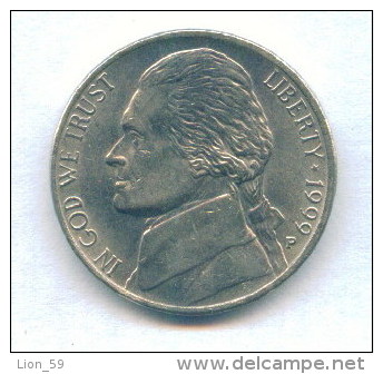 F3604 / - FIVE  CENTS - 1999 P  - United States Etats-Unis USA - Coins Munzen Monnaies Monete - 1938-…: Jefferson