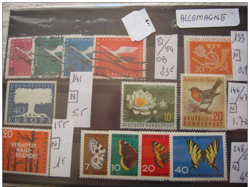 ALLEMAGNE, Beau LOT de Timbres "Faune et flore" COTE totale + de 300€ ; T05