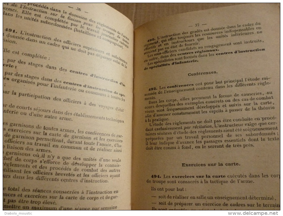 1921 Ministère de la Guerre : Règlement Provisoire de MANOEUVRE d'INFANTERIE    avec illustrations          Annexes