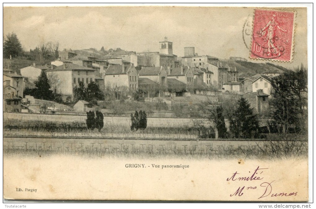 CPA 69 GRIGNY VUE PANORAMIQUE 1905 - Grigny