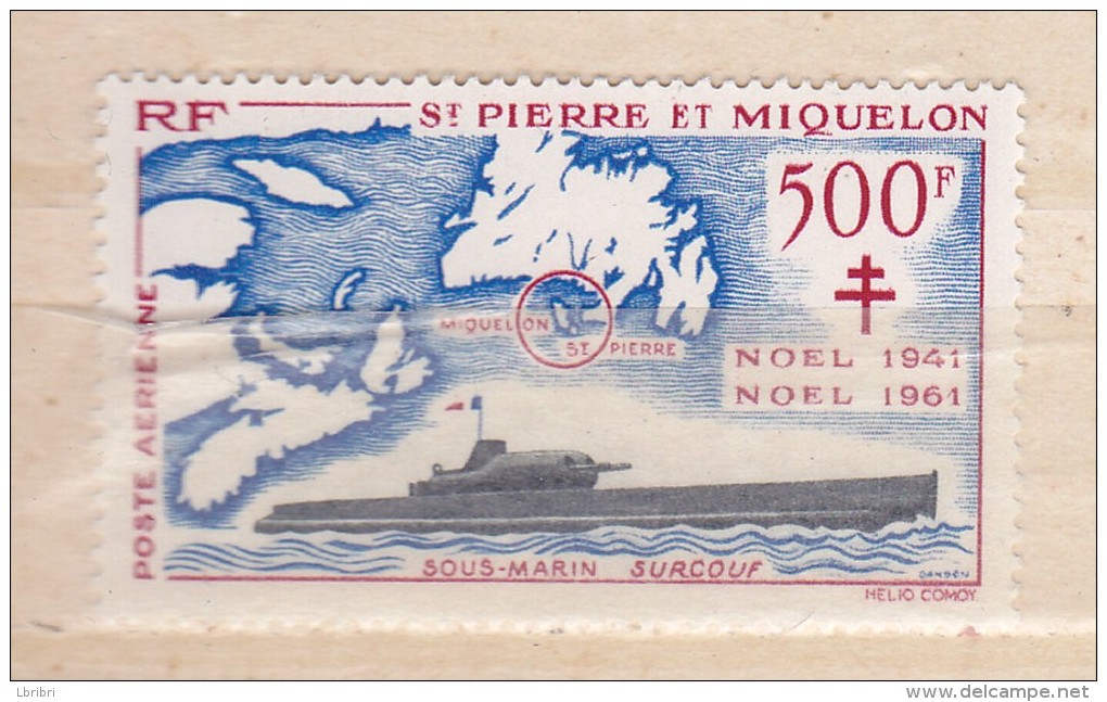 SAINT PIERRE ET MIQUELON  PA 28 500F CARMIN BLEU ET NOIR 20EME ANNIVERSAIRE DU RALLIEMENT DU TERRITOIRE A LA FRANCE - Unused Stamps