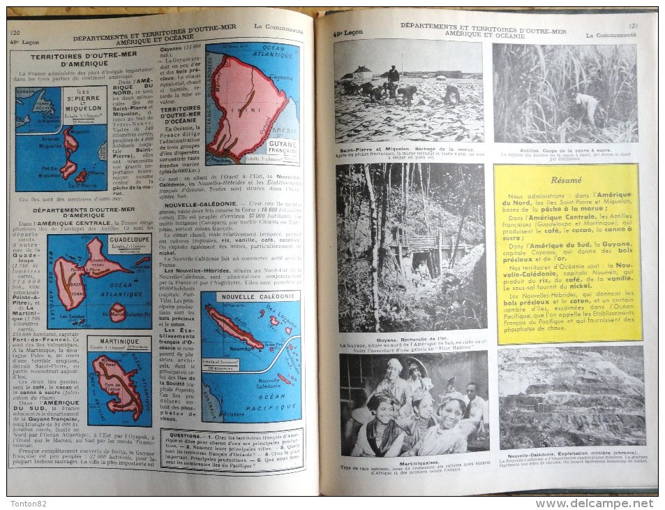 L. Abensour et L. Planel - La Géographie Documentaire - Cours Moyen - Librairie Classique Eugène Belin - ( 1959 ) .