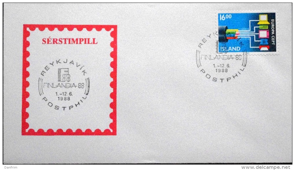 Iceland 1988  EUROPA Special Cancel Letter   ( Lot 2969 ) - Storia Postale