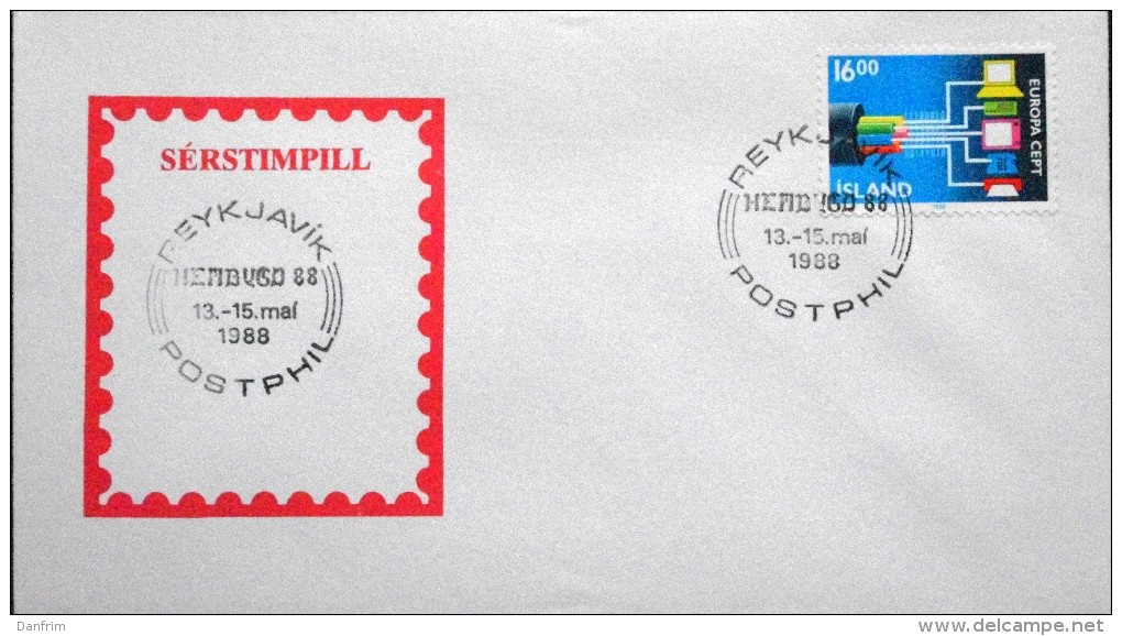 Iceland 1988  EUROPA Special Cancel Letter   ( Lot 2964 ) - Storia Postale